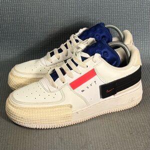 Nike Air Force 1 Low Drop Type Summit White Shoes BQ4793-100 Sz 6Y Sz 7.5 Women